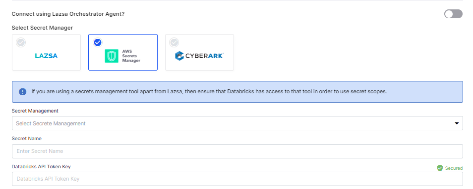 Databricks Configuration AWS Secrets Manager